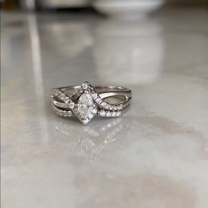 1ct 14k marquis diamond engagement ring